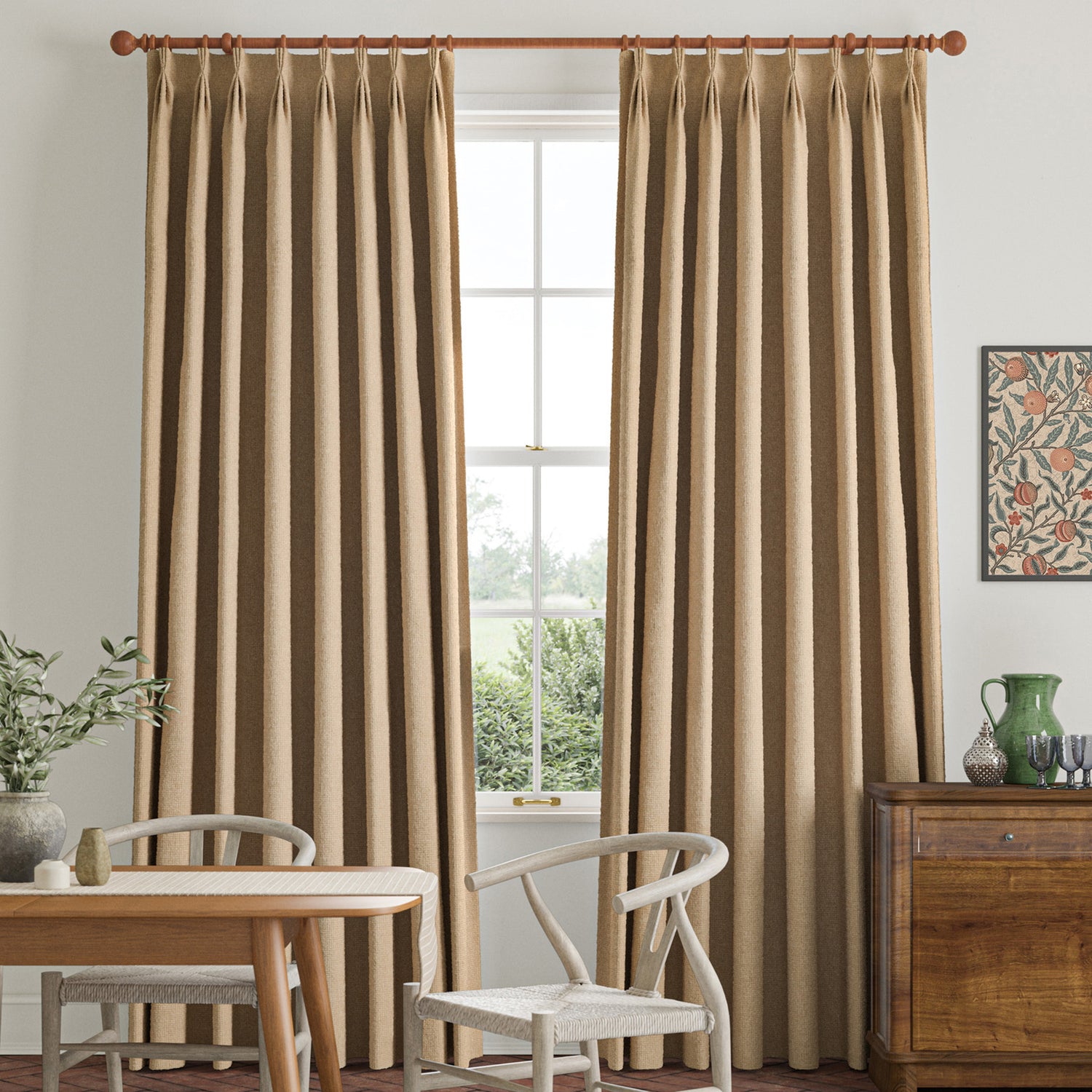 William Morris Reed Made To Measure Curtains Clay