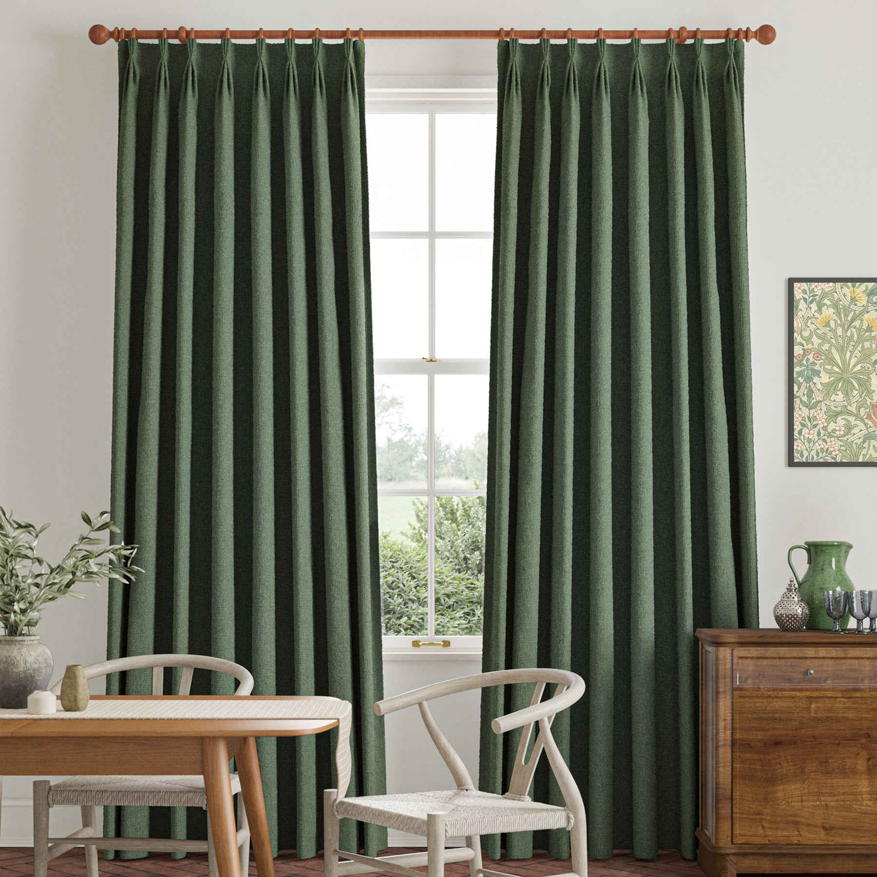 William Morris Reed Made To Measure Roman Blind Eucalyptus