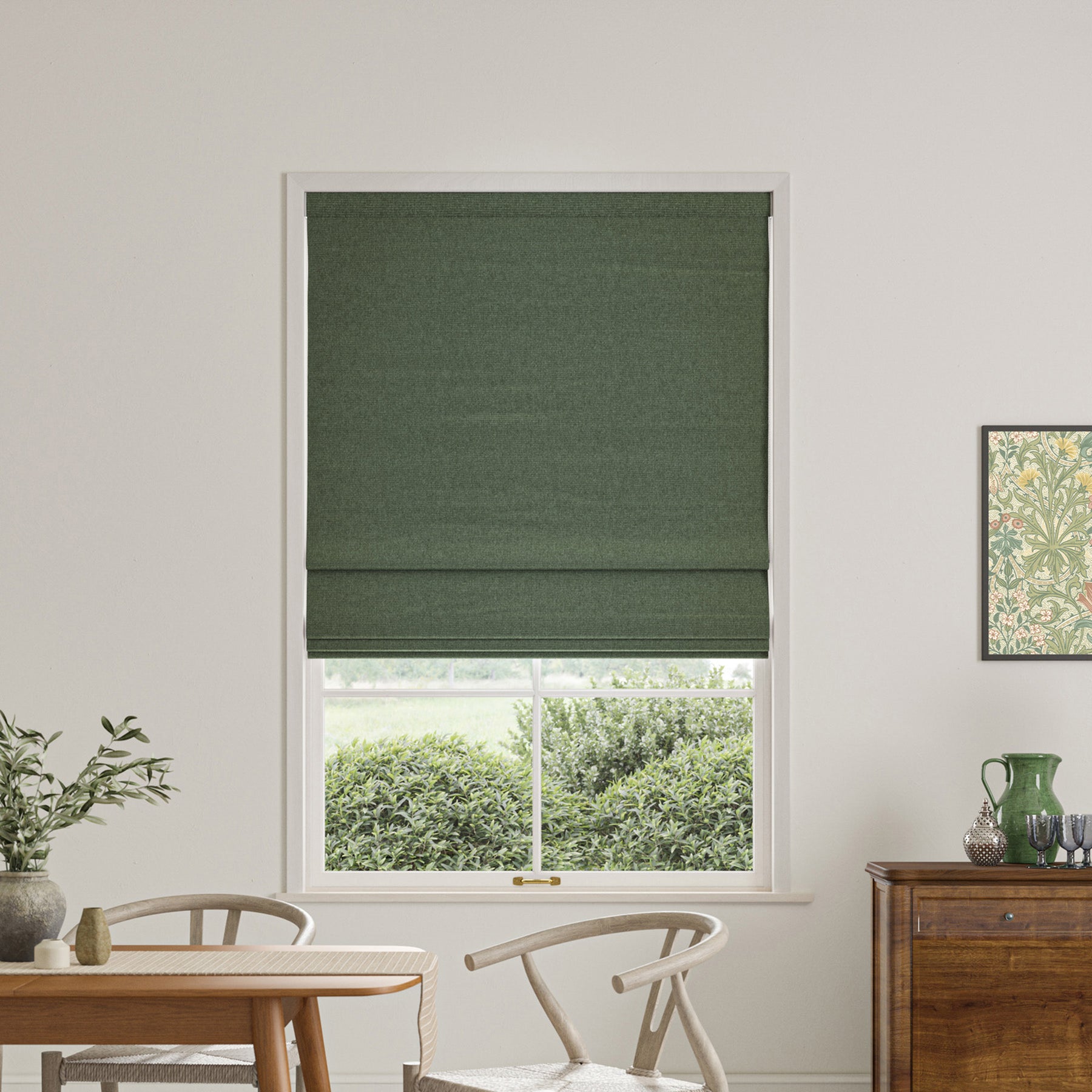 William Morris Reed Made To Measure Roman Blind Eucalyptus