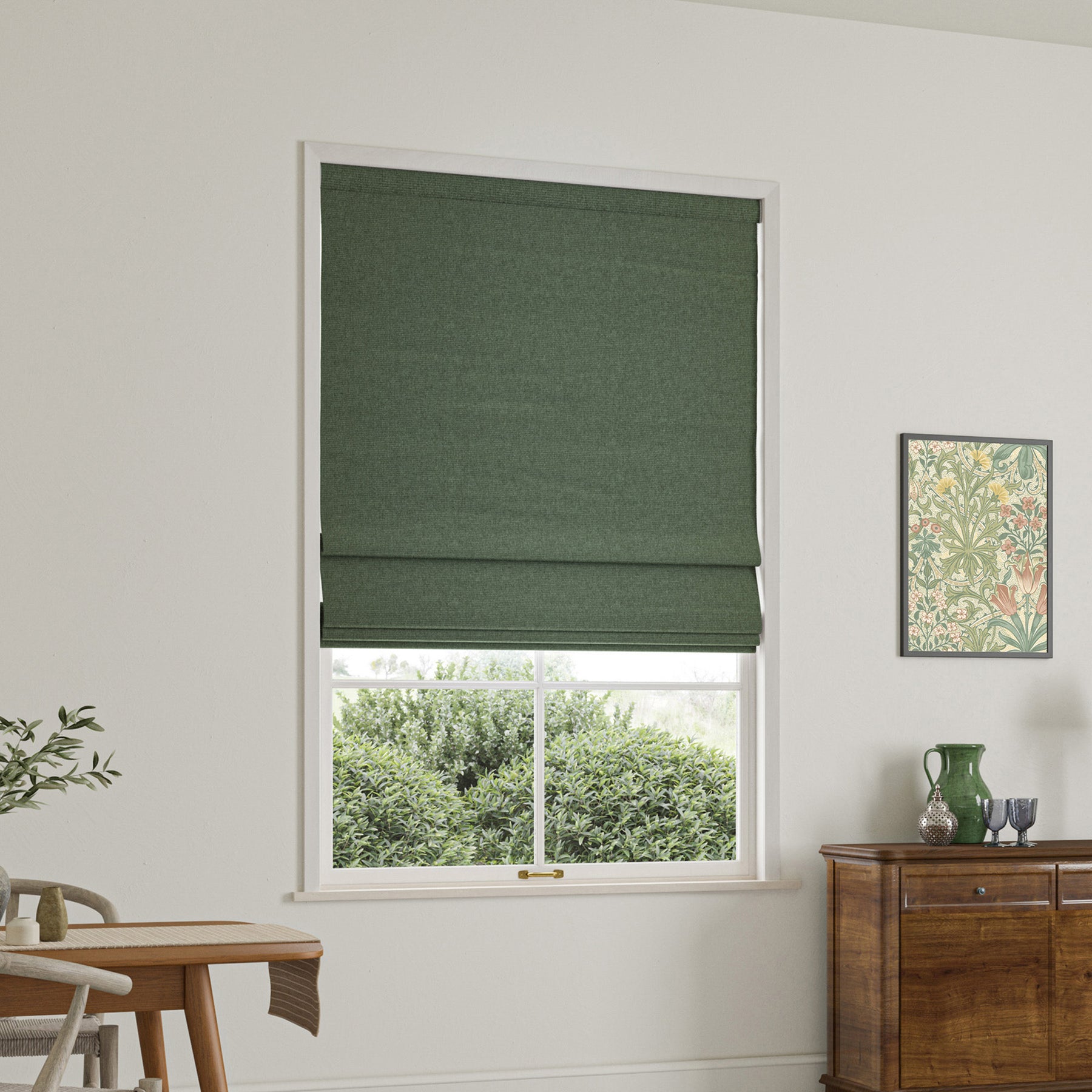 William Morris Reed Made To Measure Roman Blind Eucalyptus