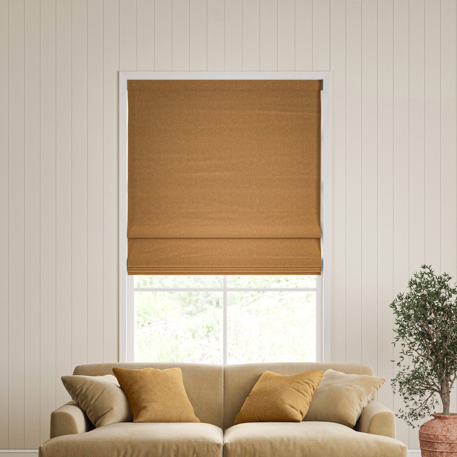 William Morris Reed Made To Measure Roman Blind Russet