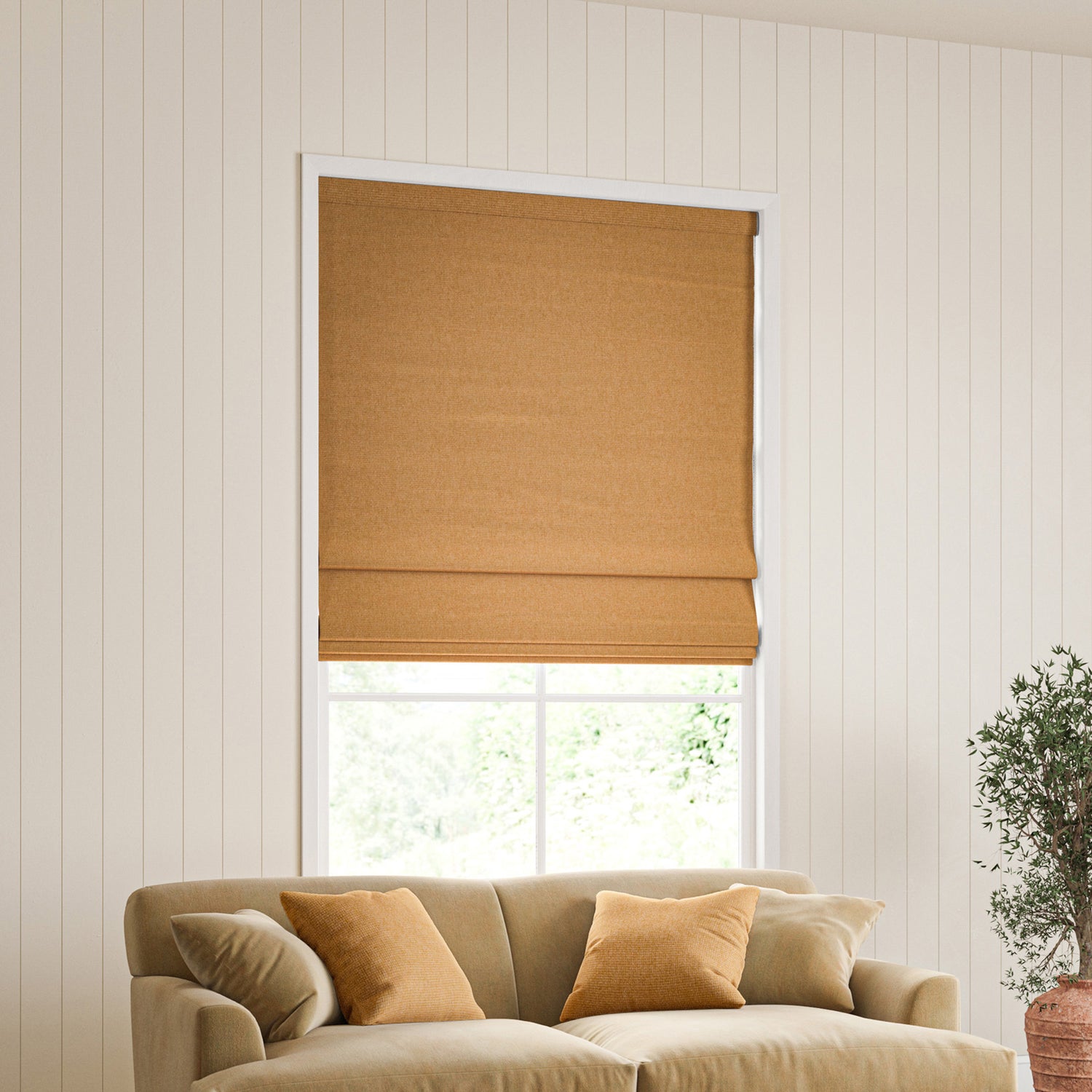 William Morris Reed Made To Measure Roman Blind Russet