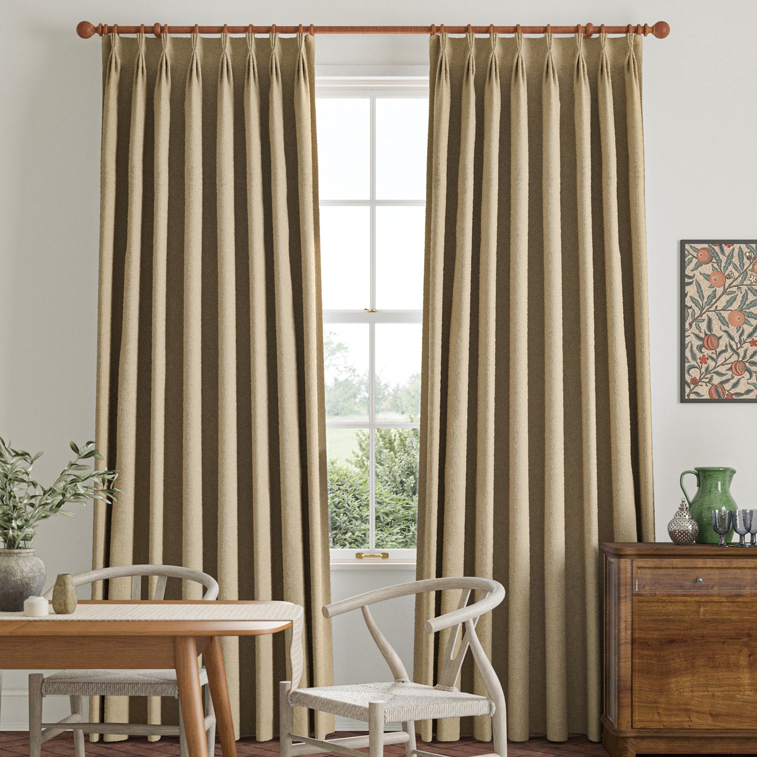 William Morris Reed Made To Measure Curtains Oat