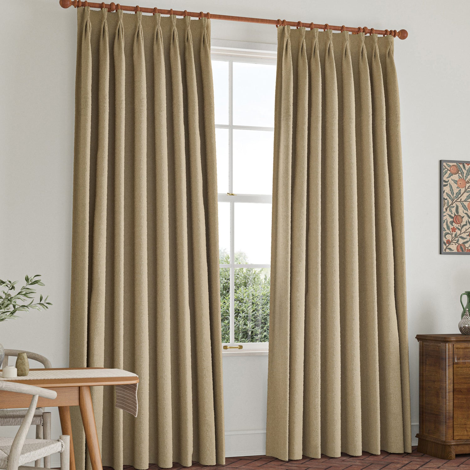 William Morris Reed Made To Measure Curtains Oat