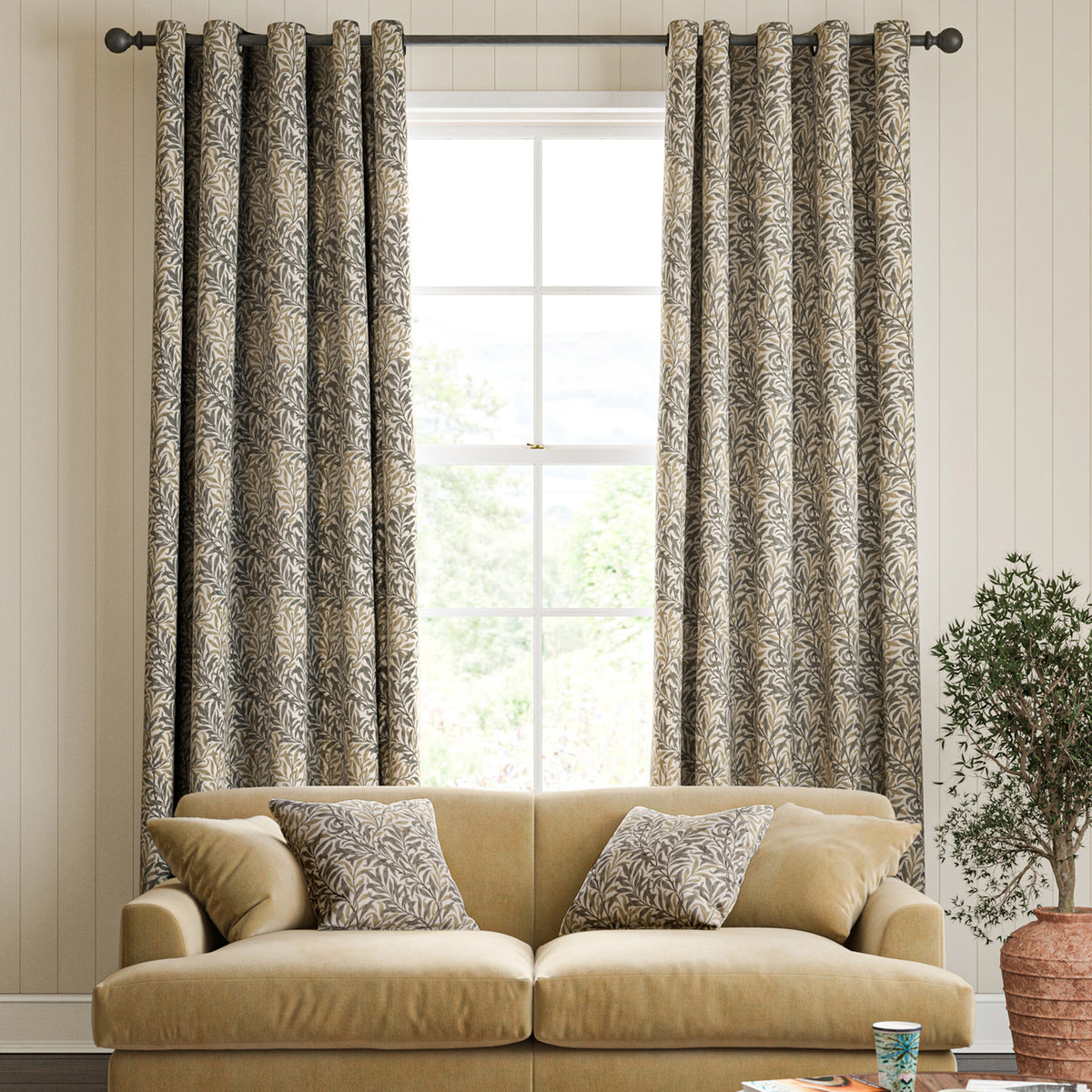 William Morris Willow Bough Made To Measure Curtains Flax
