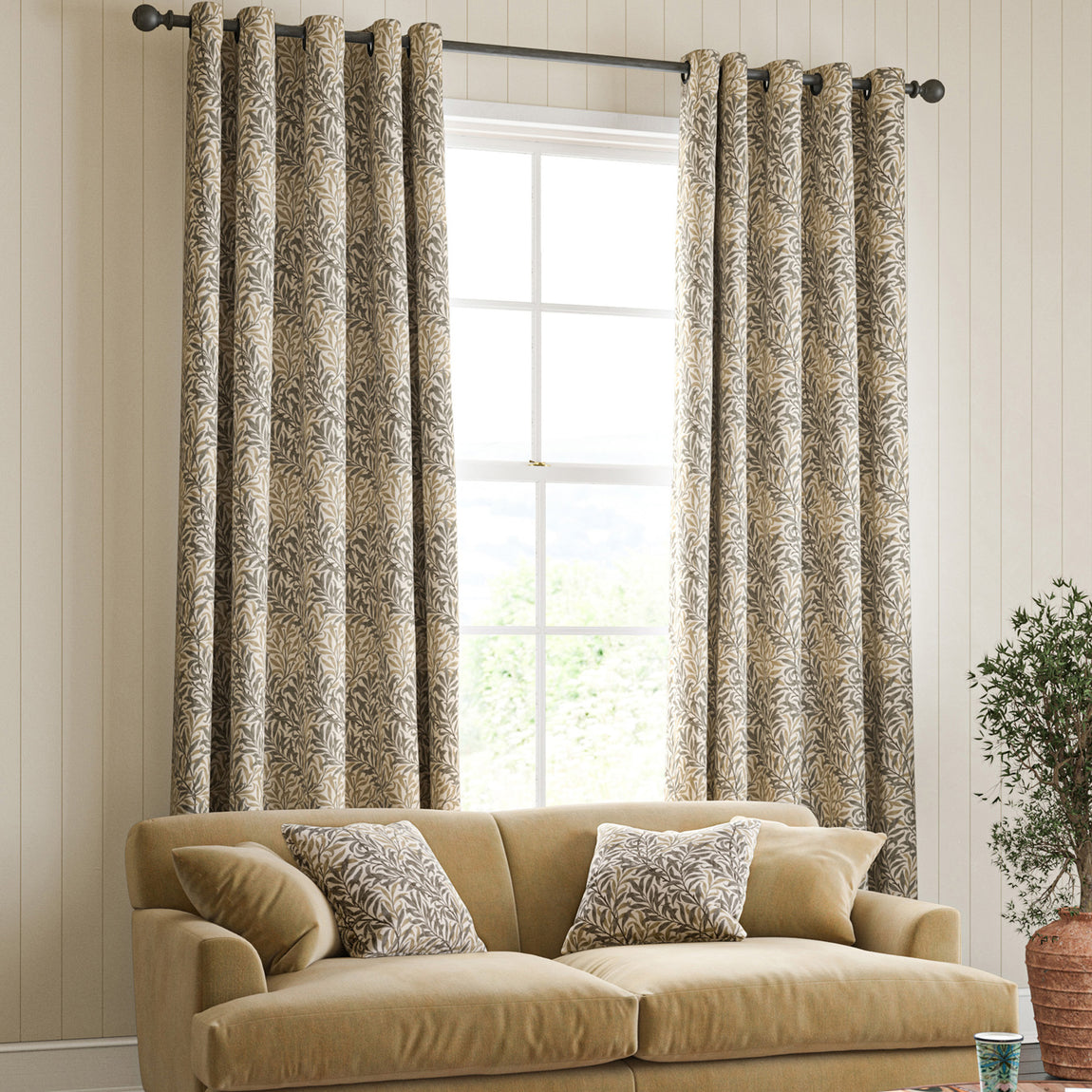 William Morris Willow Bough Made To Measure Curtains Flax