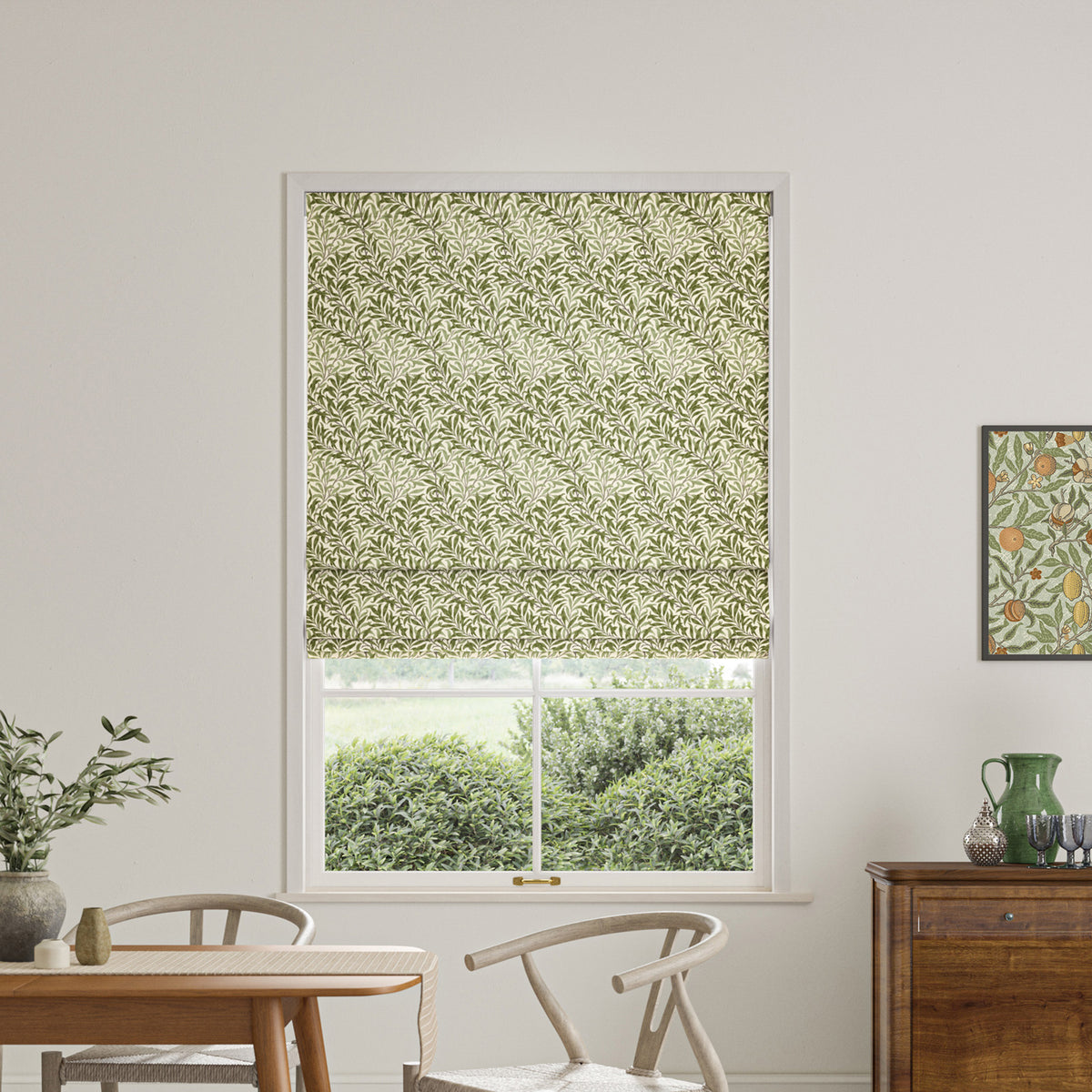 William Morris Willow Bough Made To Measure Roman Blind Moss