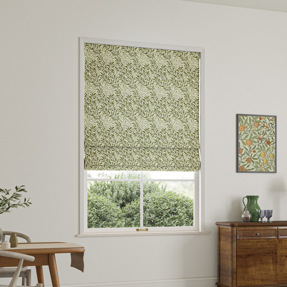 William Morris Willow Bough Made To Measure Roman Blind Moss