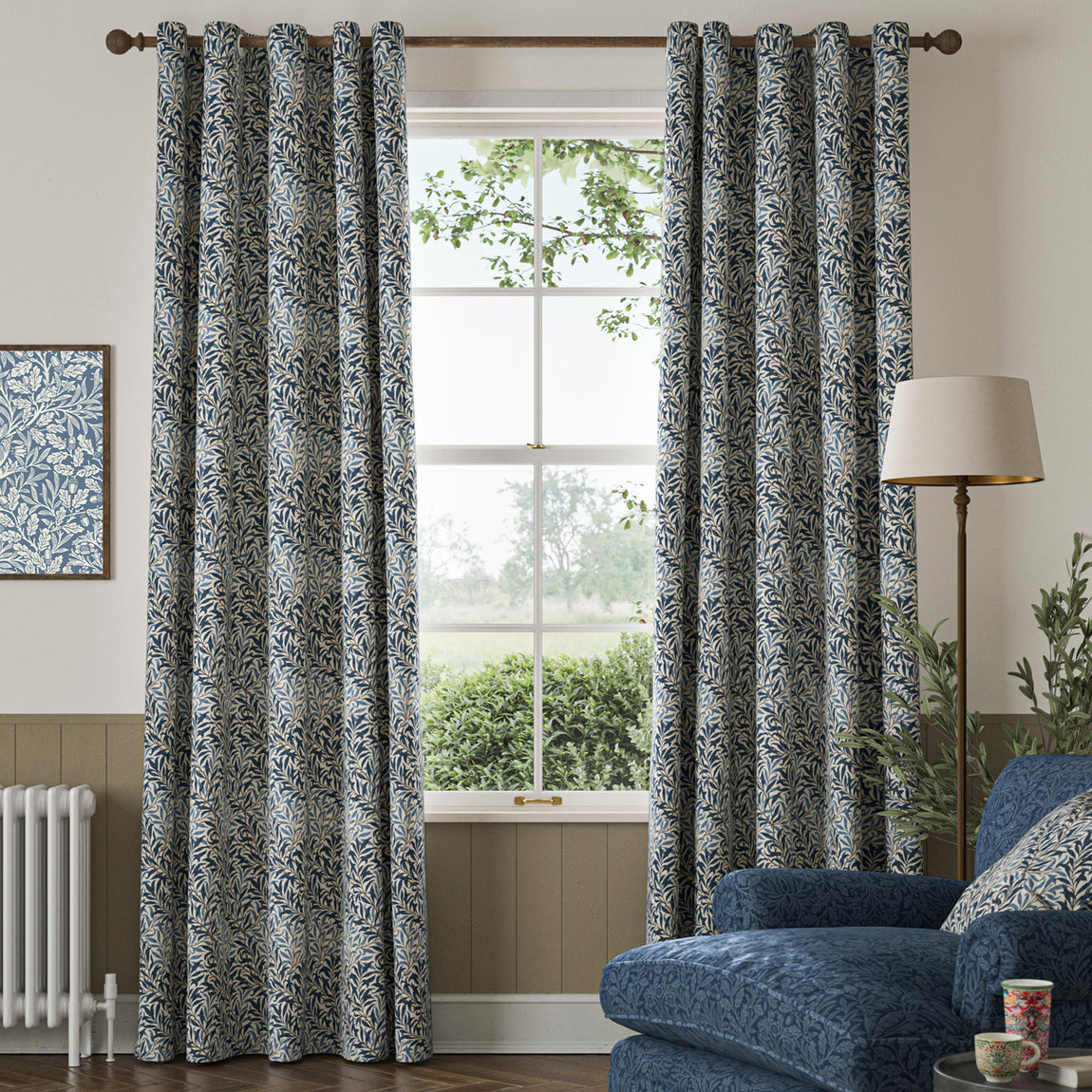 William Morris Willow Bough Made To Measure Roman Blind Midnight