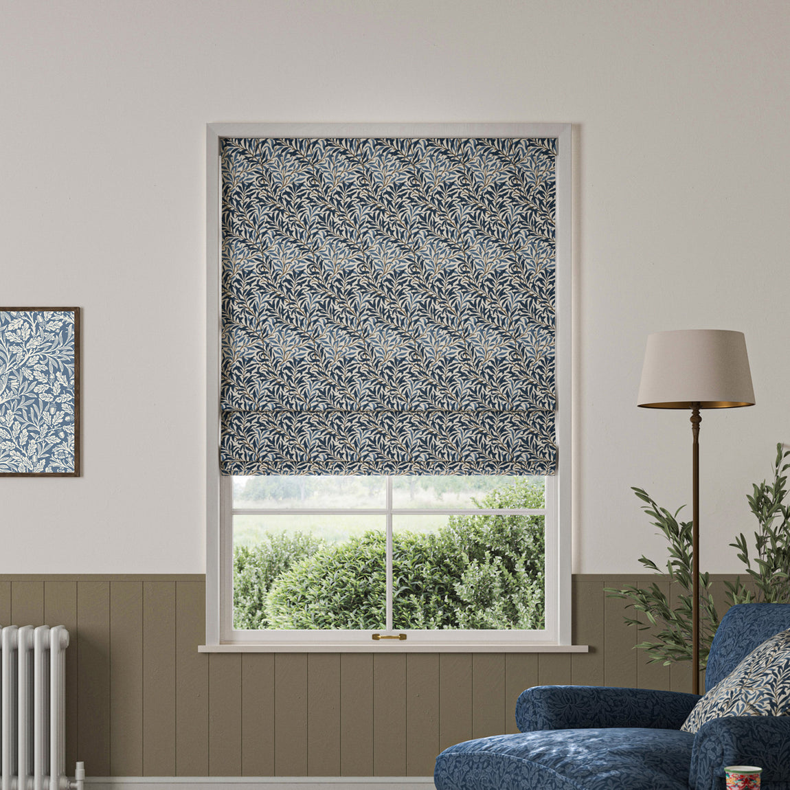 William Morris Willow Bough Made To Measure Roman Blind Midnight