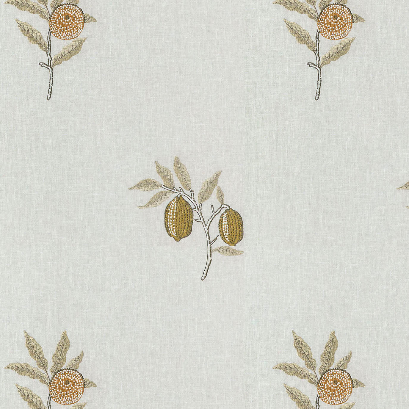 William Morris At Home Fruit Embroidered Fabric Honey