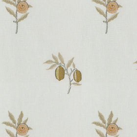 William Morris At Home Fruit Embroidered Fabric Honey