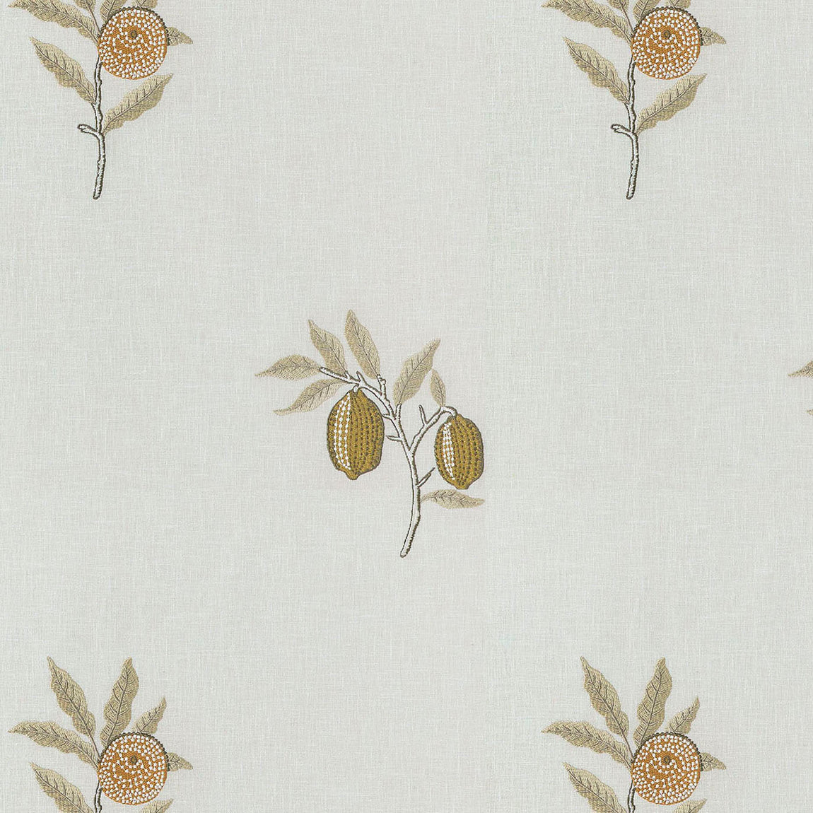 William Morris At Home Fruit Embroidered Fabric Honey