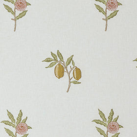 William Morris At Home Fruit Embroidered Fabric Moss