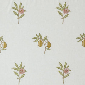 William Morris At Home Fruit Embroidered Fabric Moss