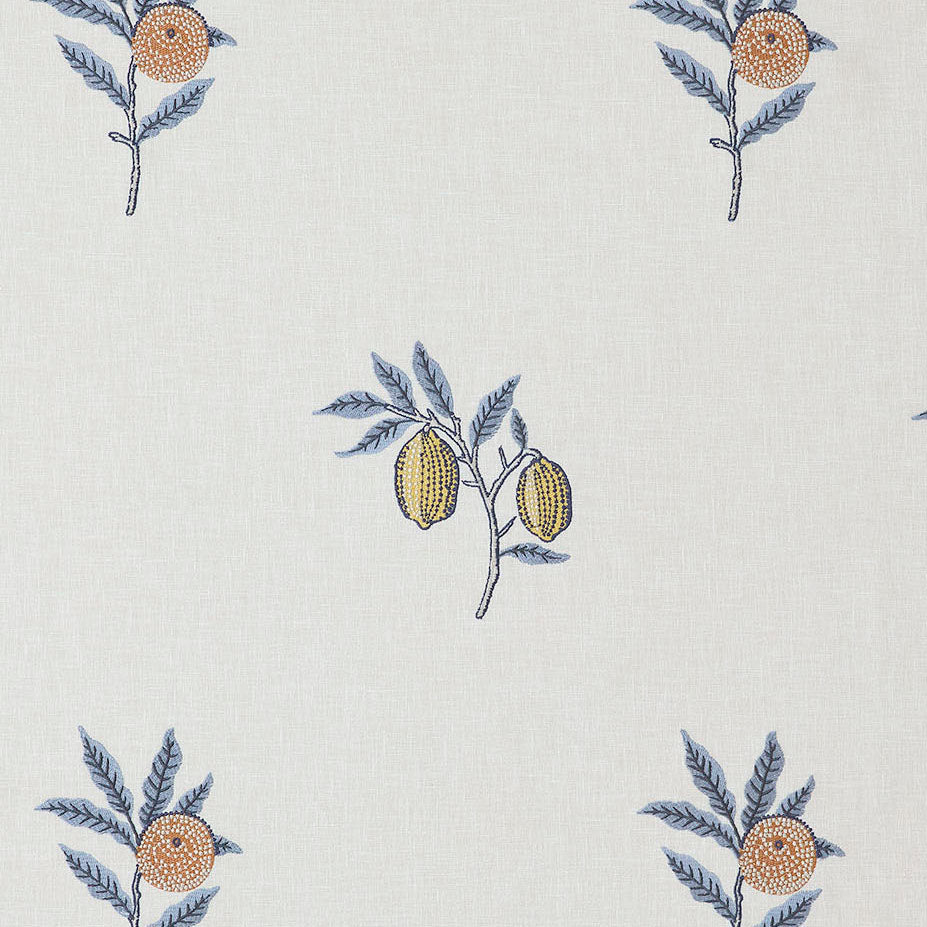William Morris At Home Fruit Embroidered Fabric River