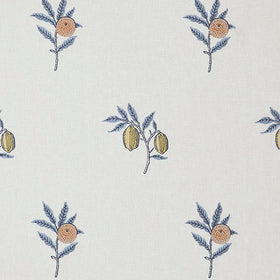 William Morris At Home Fruit Embroidered Fabric River