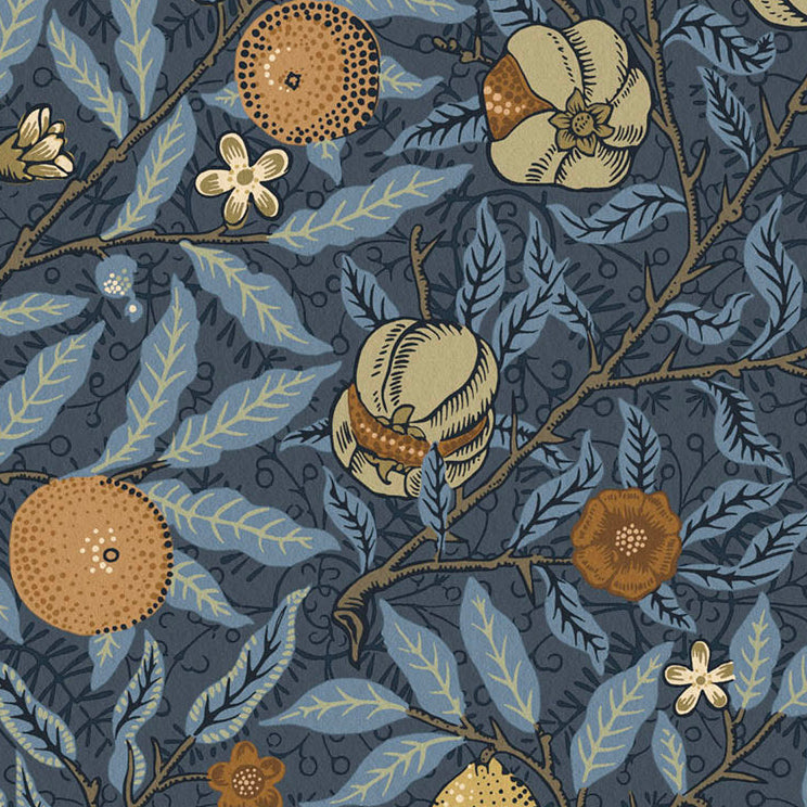 William Morris At Home Fruit Velvet Fabric Midnight