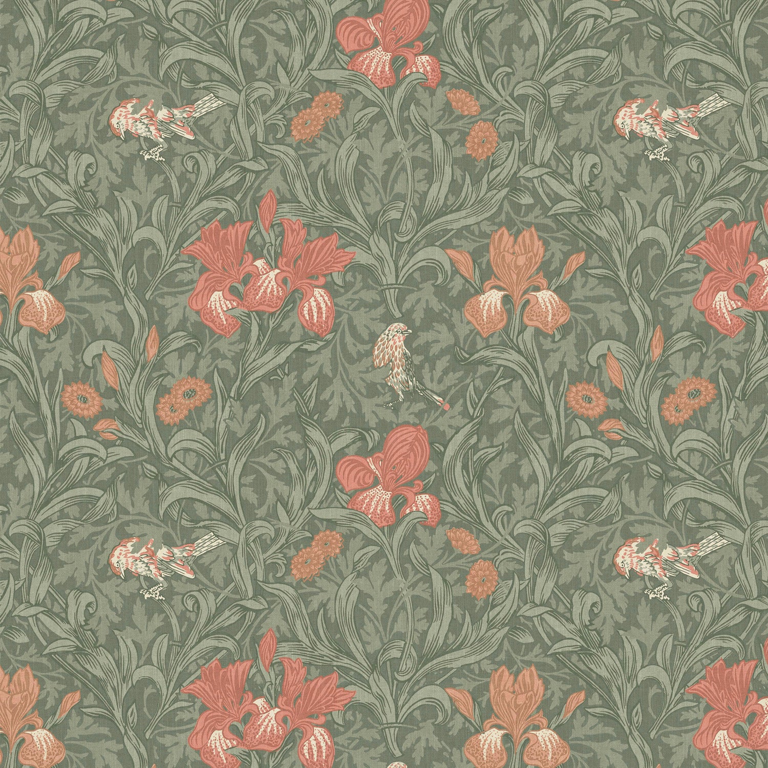 William Morris At Home Iris Fabric Sage