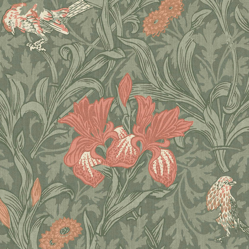 William Morris At Home Iris Fabric Sage