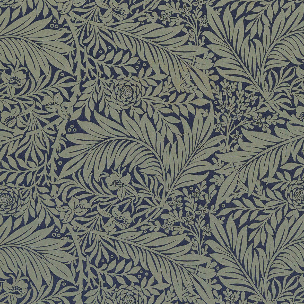 William Morris At Home Larkspur Woven Fabric Indigo