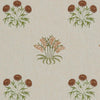 William Morris At Home Lily Flower Embroidered Fabric Madder
