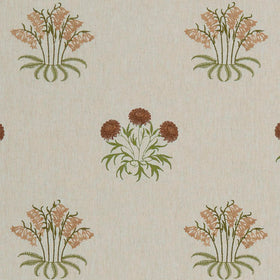 William Morris At Home Lily Flower Embroidered Fabric Madder