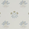 William Morris At Home Lily Flower Embroidered Fabric Woad