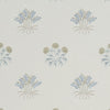 William Morris At Home Lily Flower Embroidered Fabric Woad
