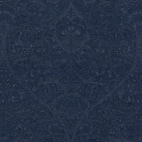William Morris At Home Lodden Embroidered Fabric Indigo
