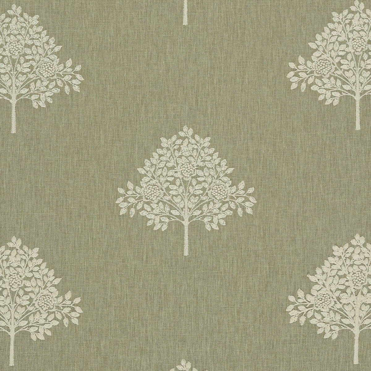 William Morris At Home Marigold Tree Embroidered Fabric Nettle