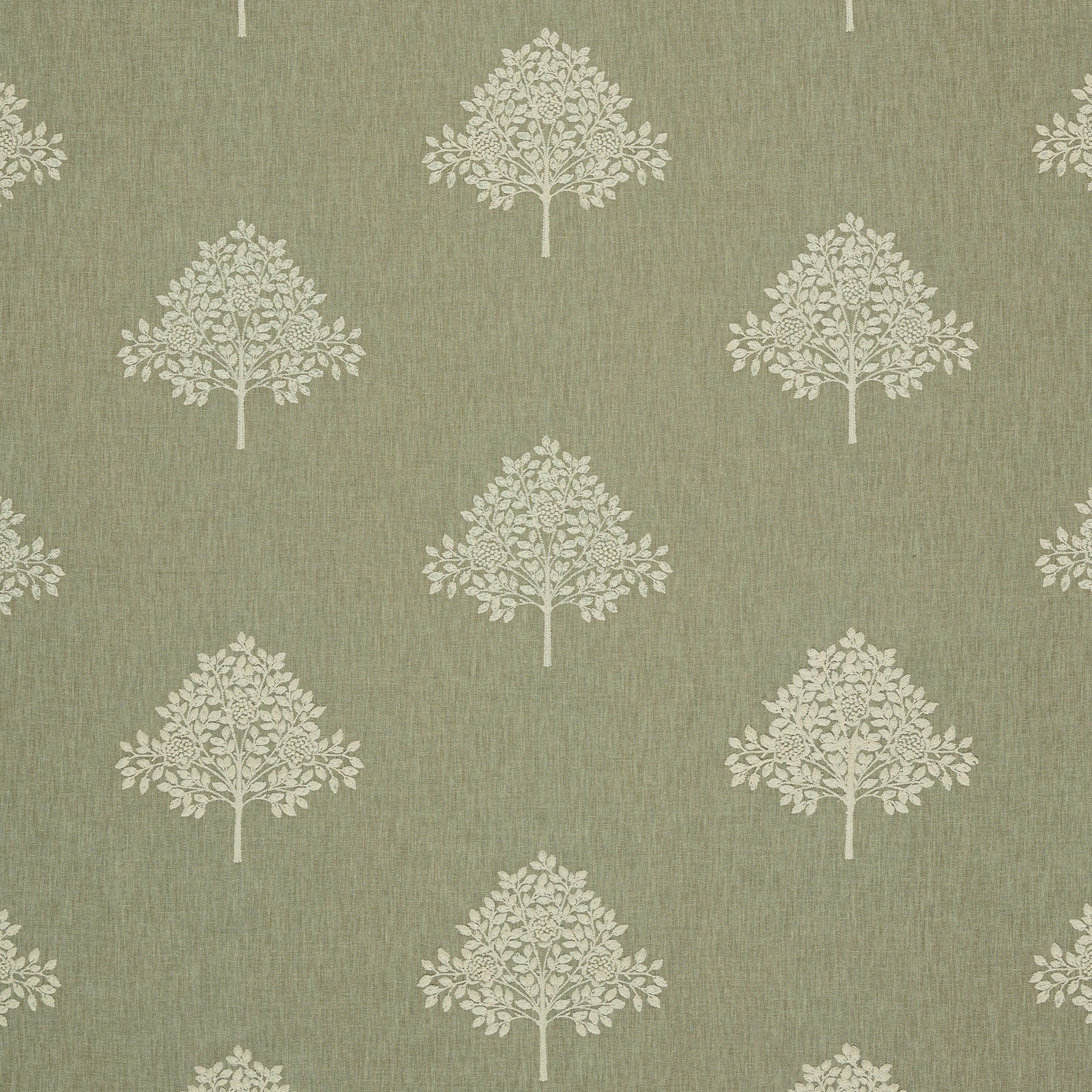 William Morris At Home Marigold Tree Embroidered Fabric Nettle