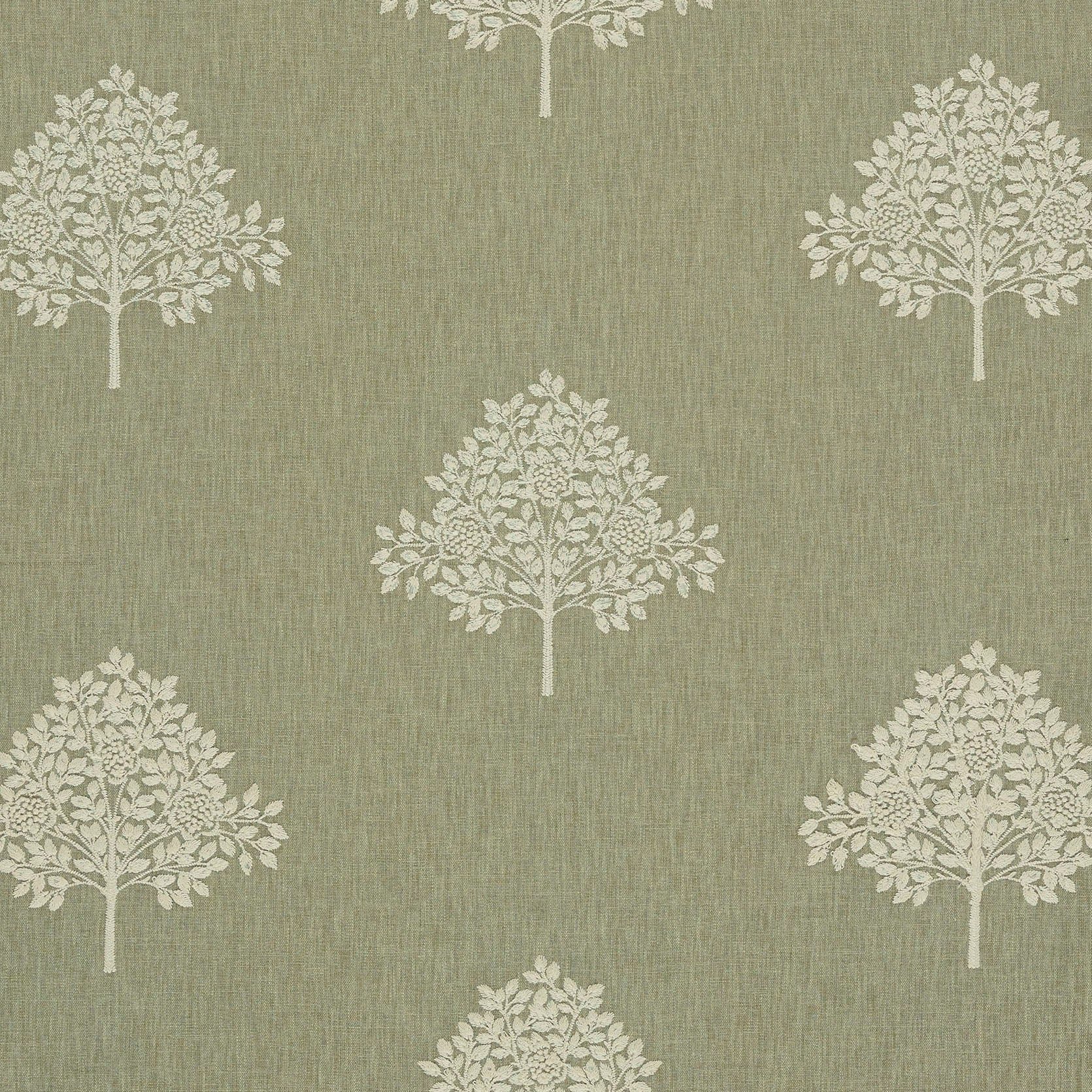William Morris At Home Marigold Tree Embroidered Fabric Nettle