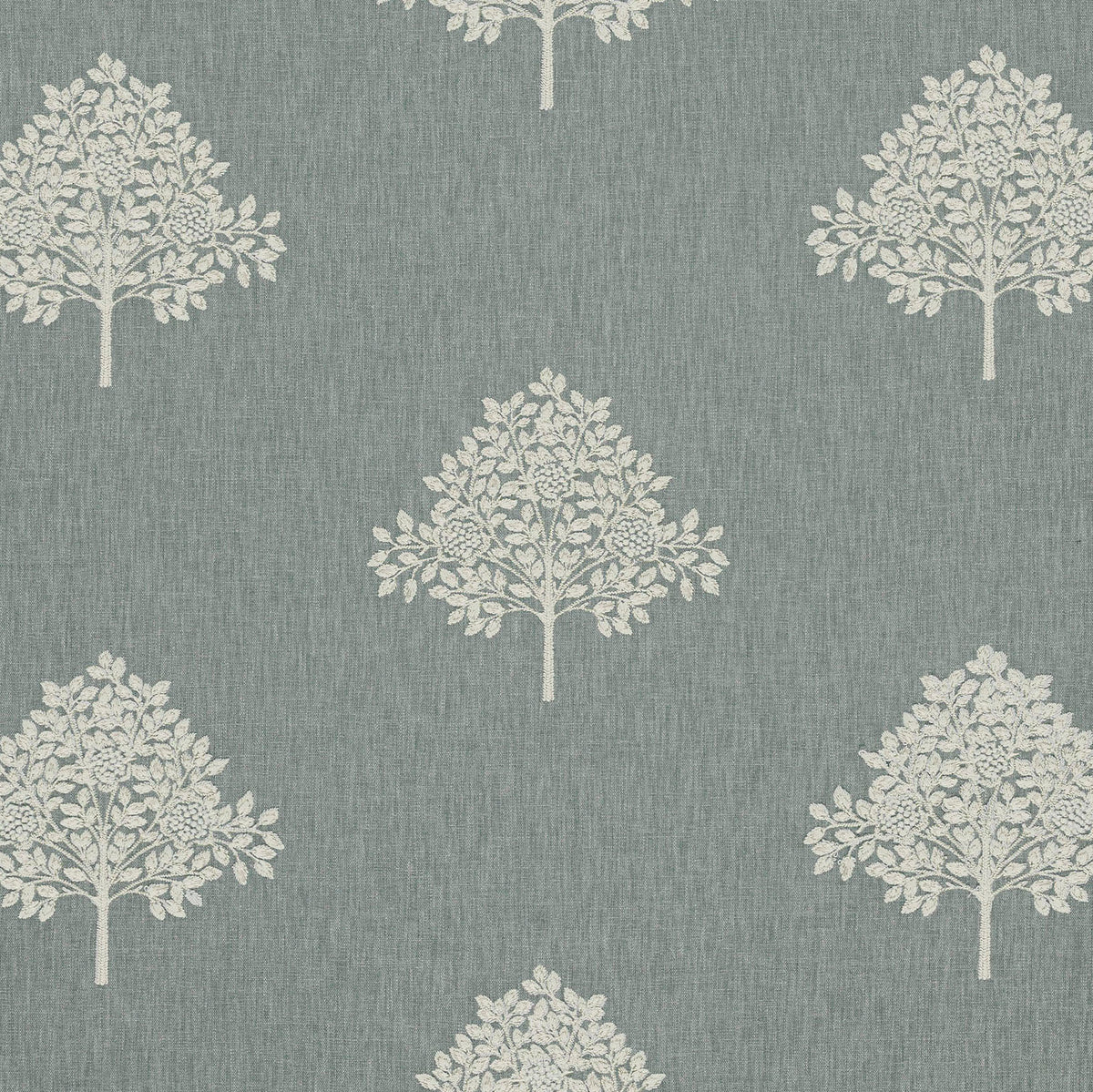 William Morris At Home Marigold Tree Embroidered Fabric Woad