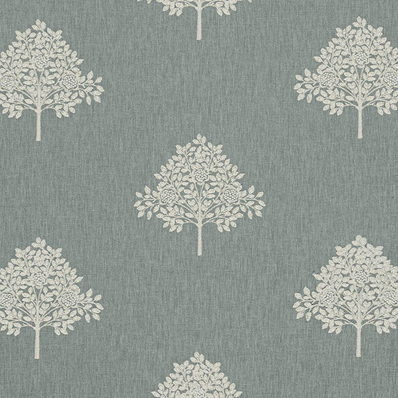 William Morris At Home Marigold Tree Embroidered Fabric Woad