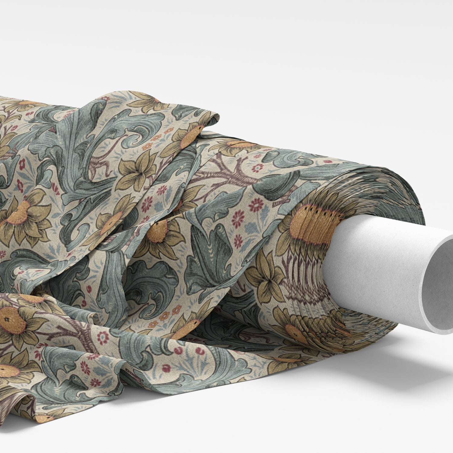 William Morris Orchid Digitally Printed Fabric Tourmaline