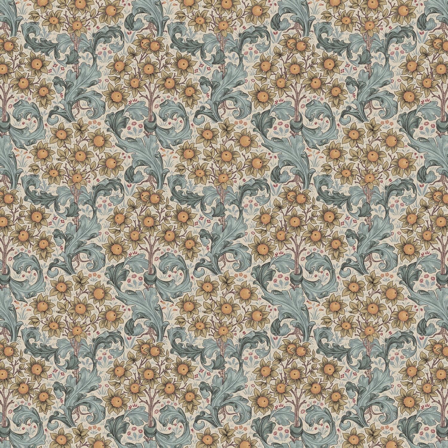 William Morris Orchid Digitally Printed Fabric Tourmaline