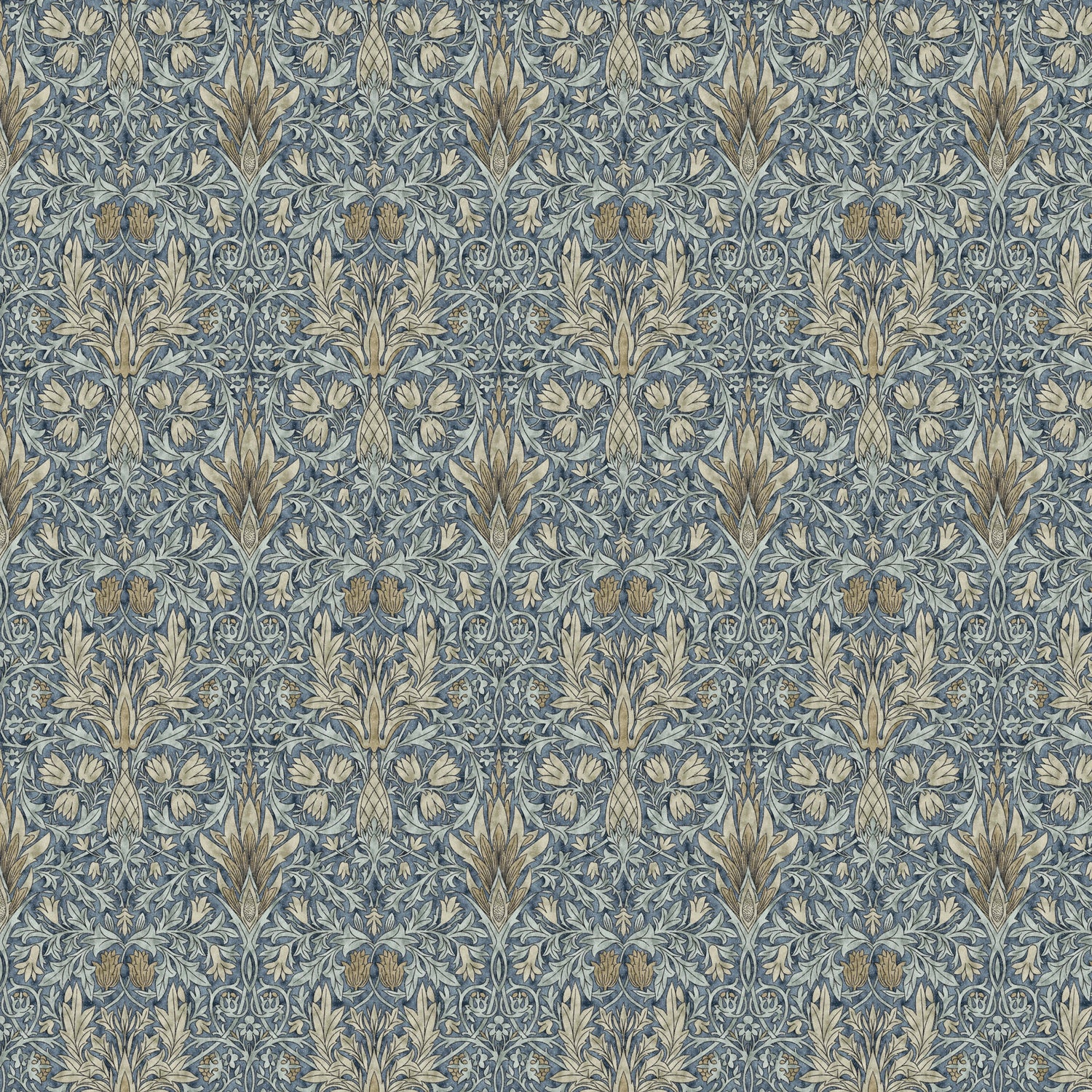 William Morris Snakeshead Digitally Printed Fabric Denim
