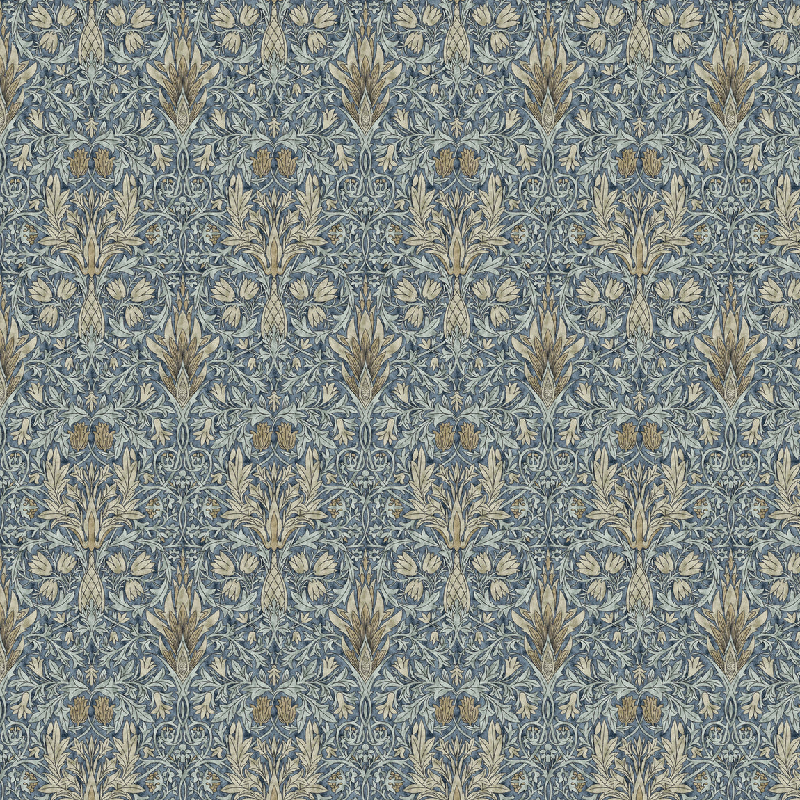 William Morris Snakeshead Digitally Printed Fabric Denim