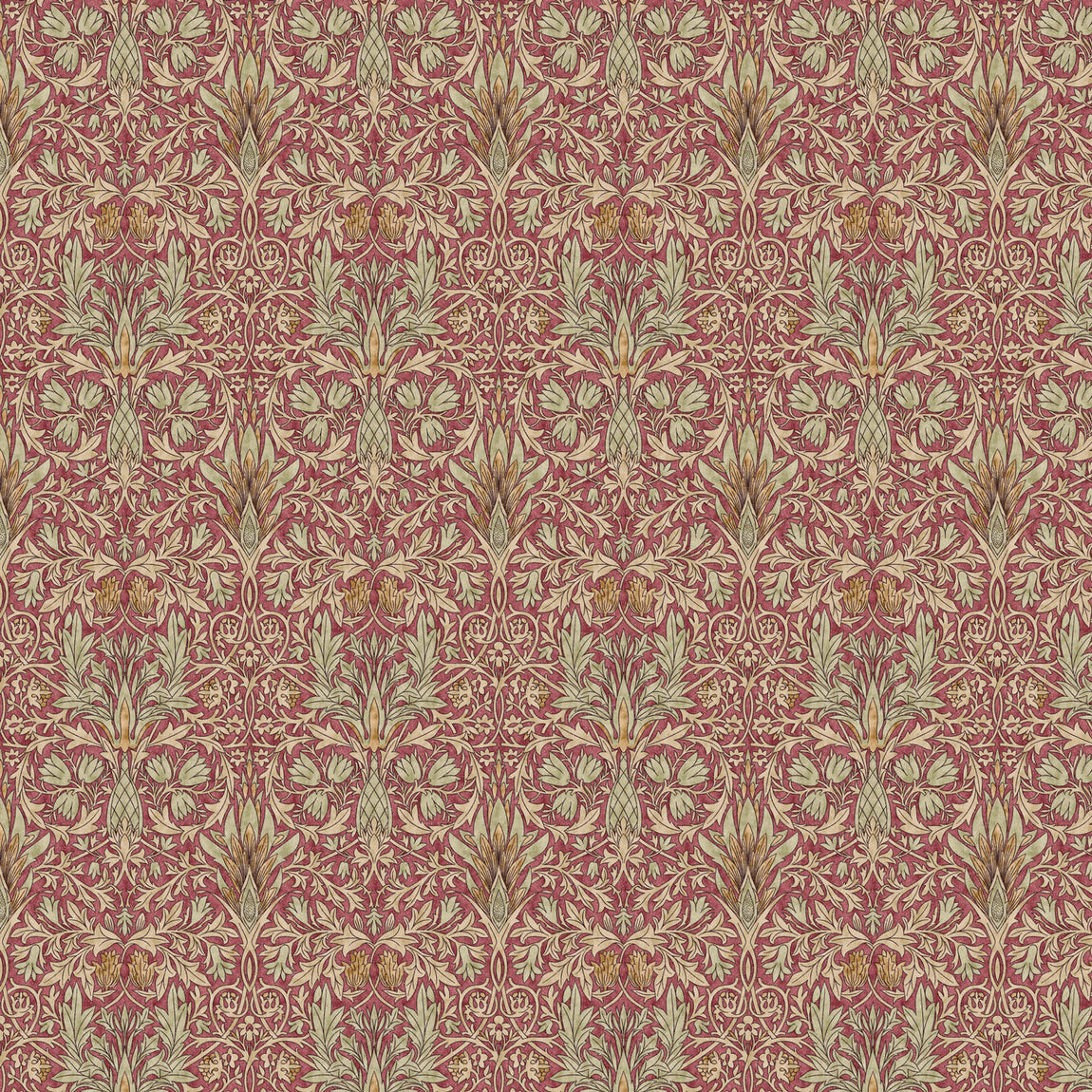 William Morris Snakeshead Digitally Printed Fabric Wine