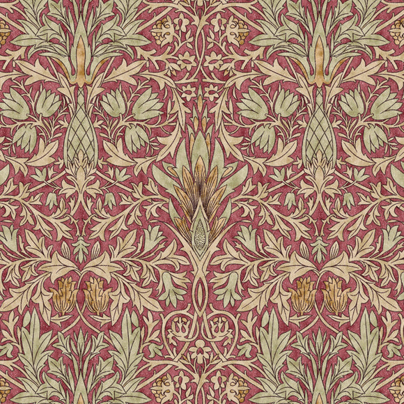 William Morris Snakeshead Digitally Printed Fabric Wine
