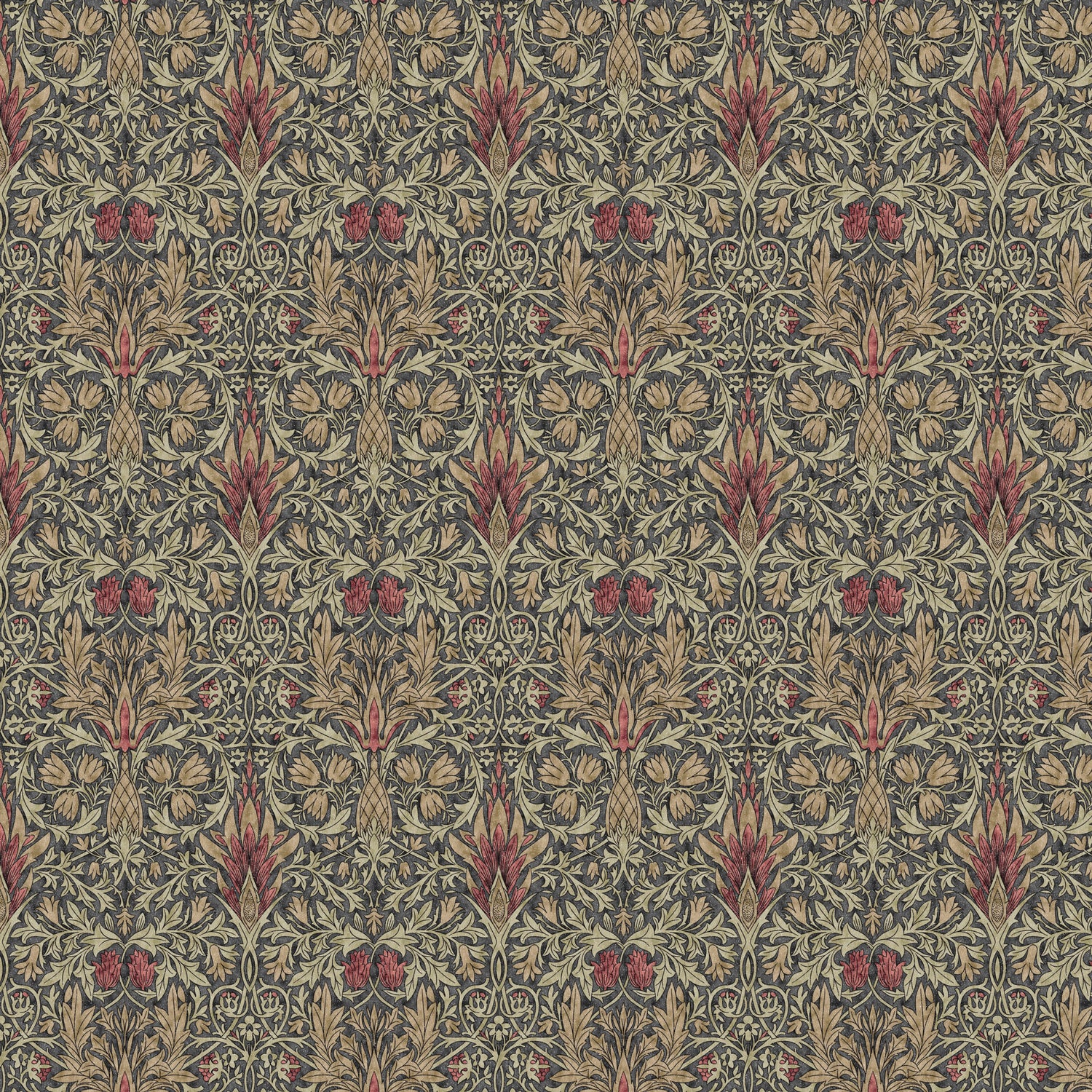 William Morris Snakeshead Digitally Printed Fabric Mocha