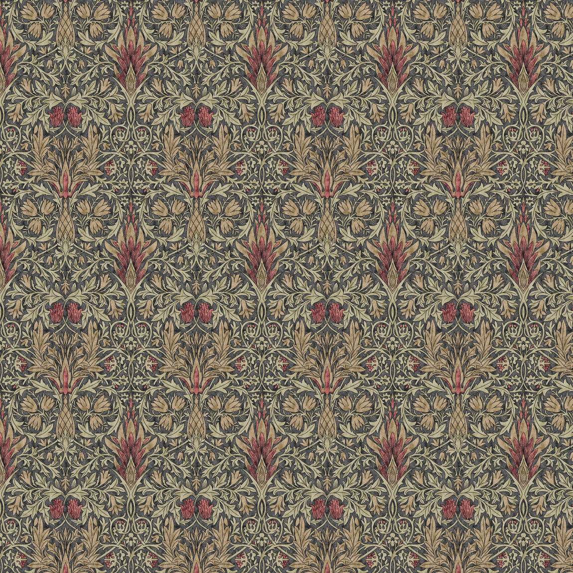 William Morris Snakeshead Digitally Printed Fabric Mocha
