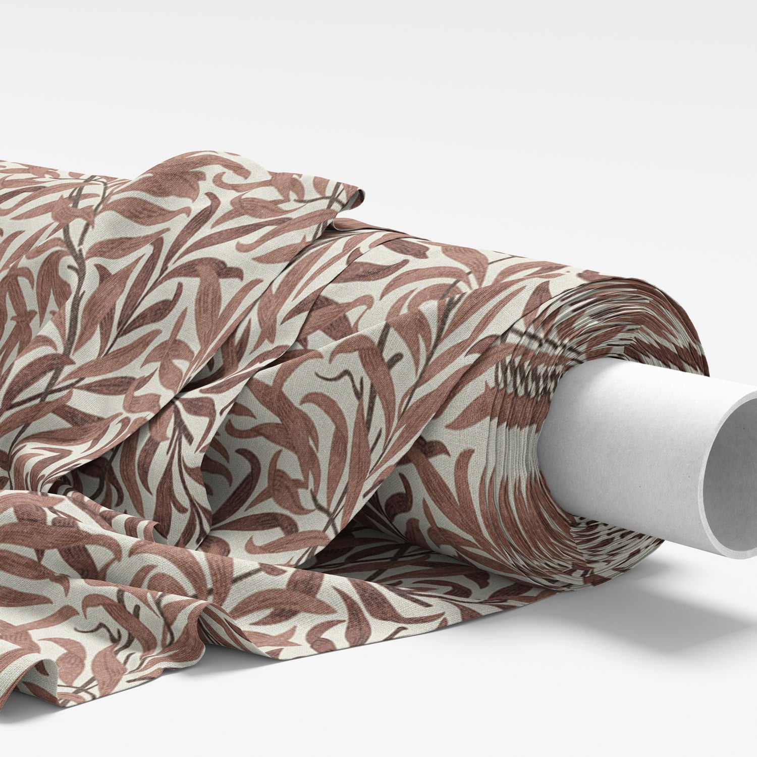 William Morris Willow Bough Digitally Printed Fabric Rust