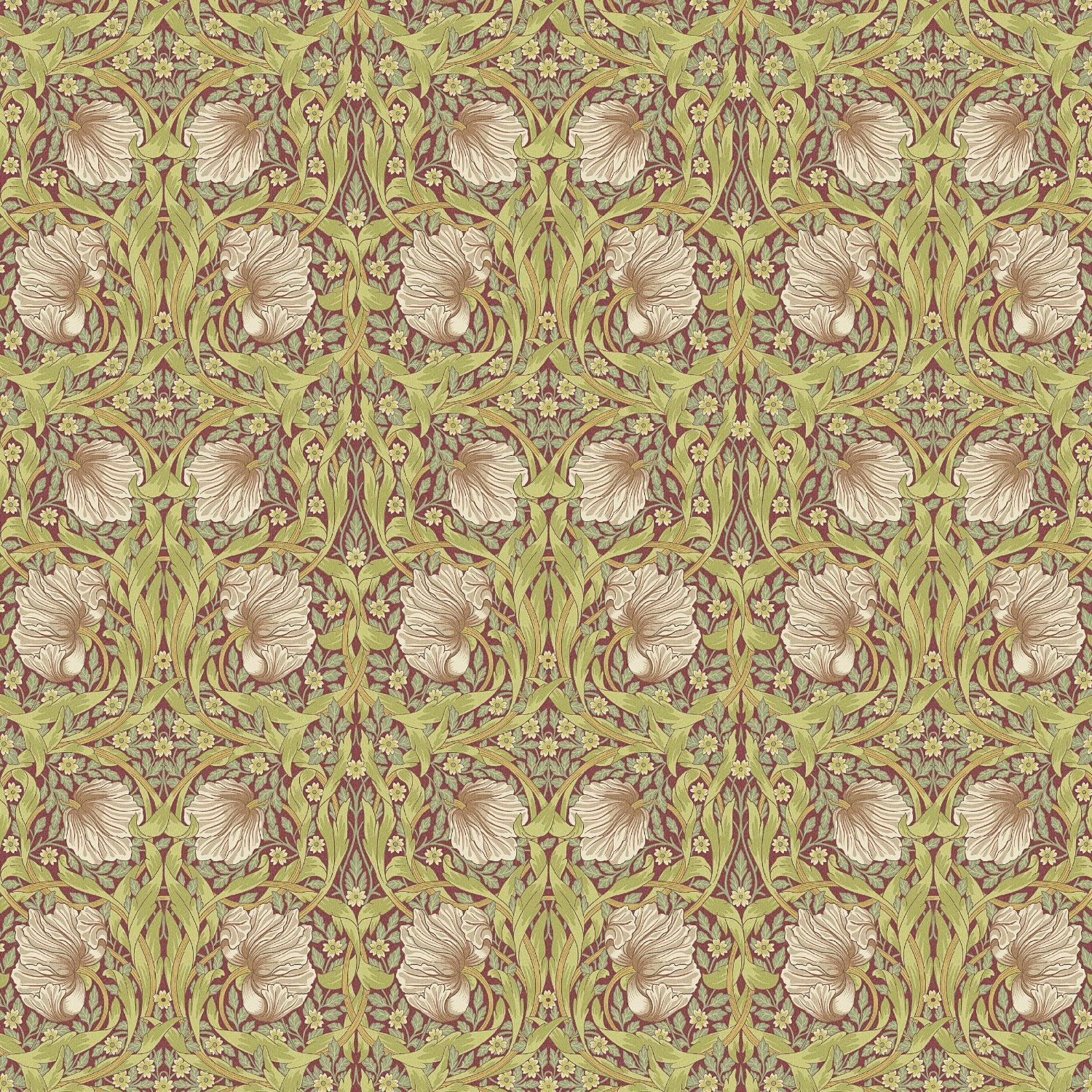 William Morris Pimpernel Fabric Crimson