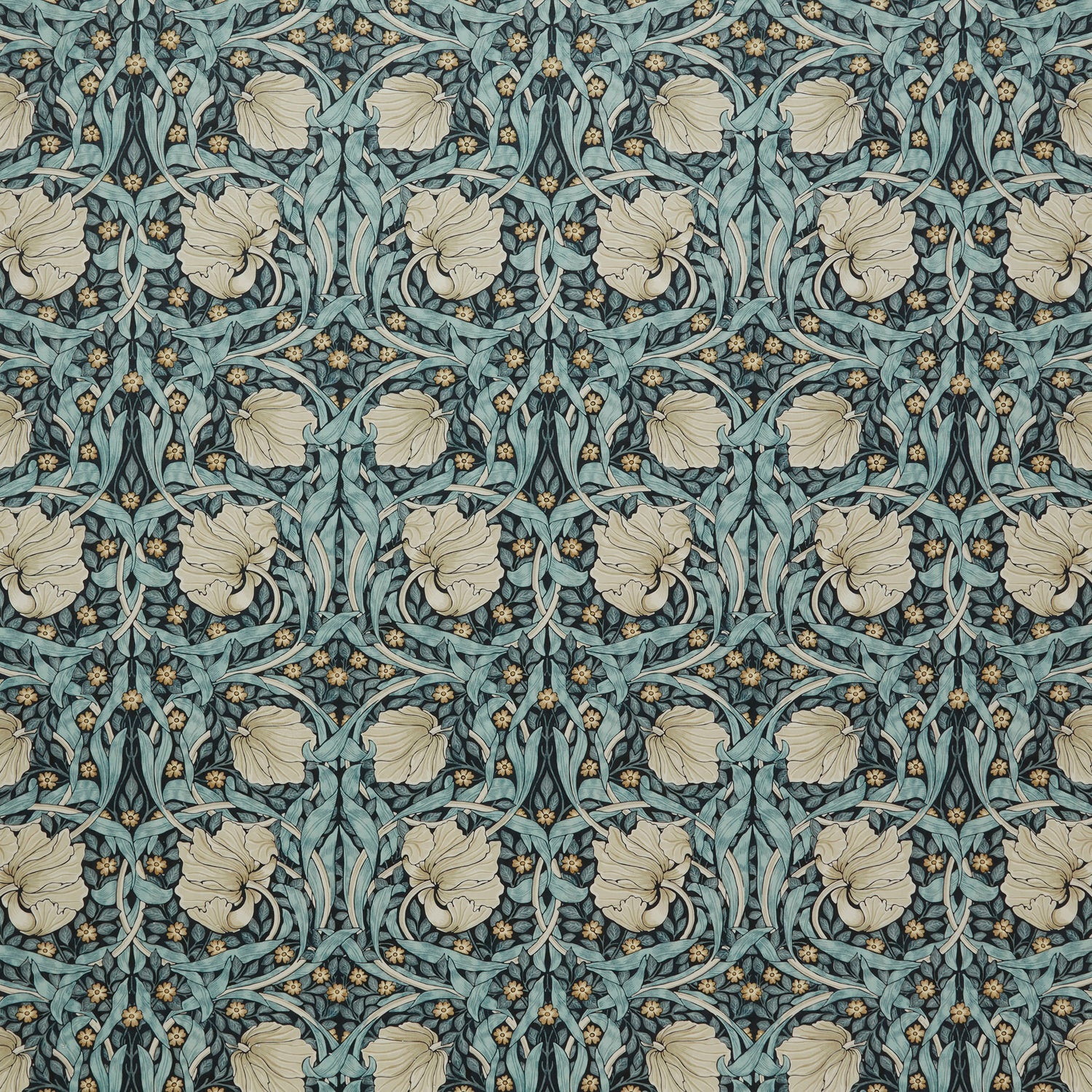 William Morris At Home Pimpernel Velvet Fabric Indigo