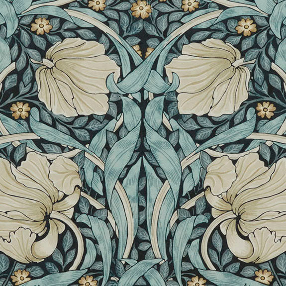 William Morris At Home Pimpernel Velvet Fabric Indigo