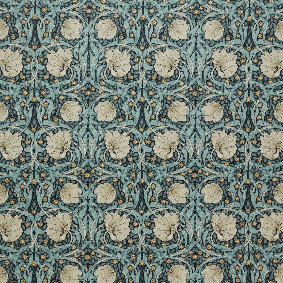 William Morris At Home Pimpernel Velvet Fabric Indigo