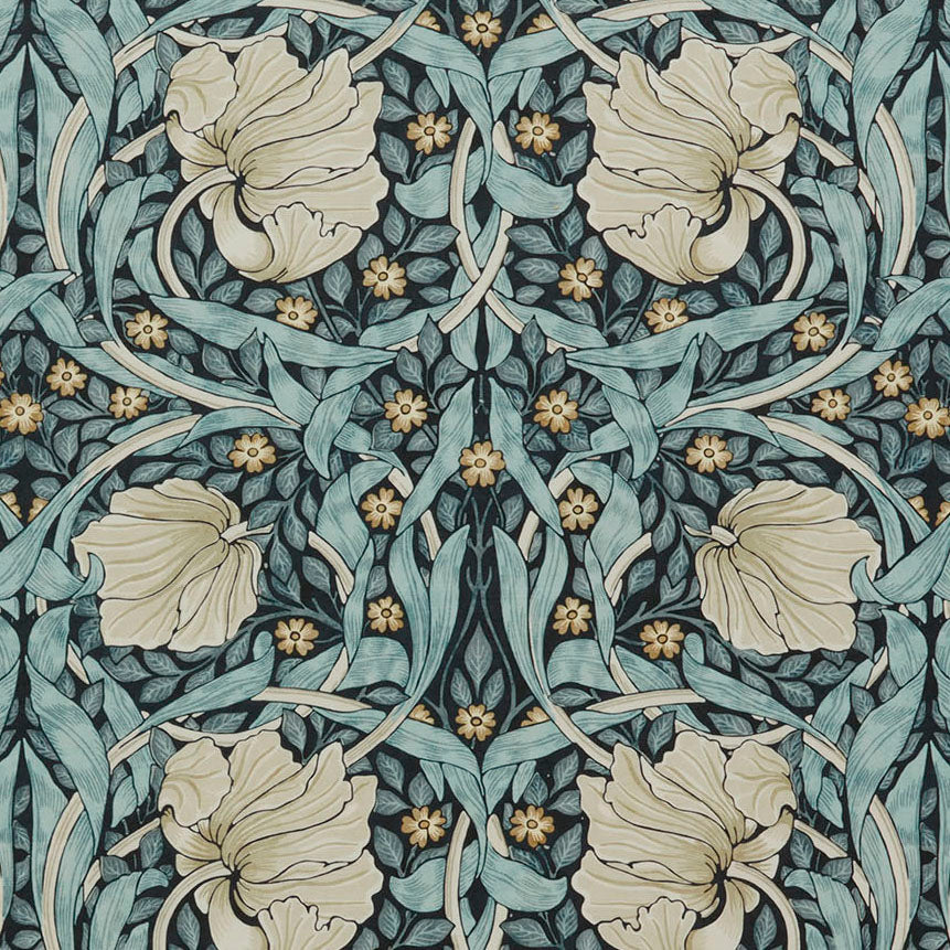 William Morris At Home Pimpernel Velvet Fabric Indigo