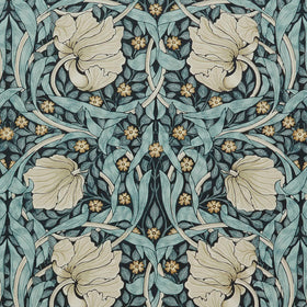 William Morris At Home Pimpernel Velvet Fabric Indigo